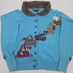 Berek 2 Takako Sako Whimsical Sweater Dogs In Handbags M Vintage Grandmillenial